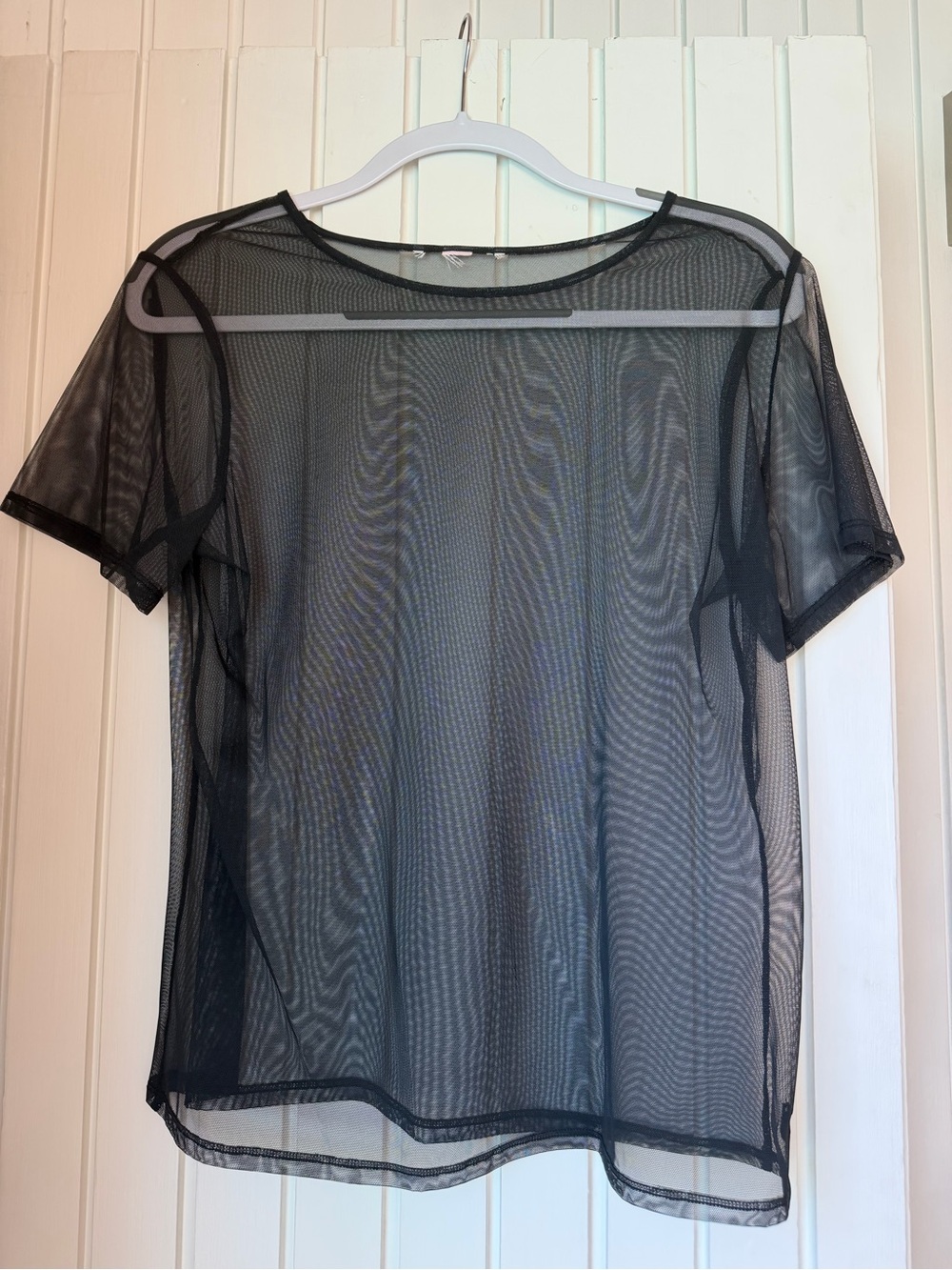 Victoria's Secret Black Sheer Short Sleeve Mesh Tee